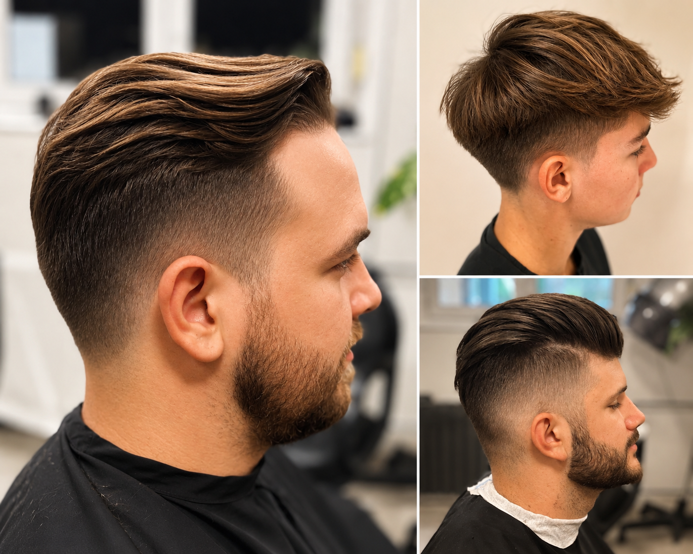 a man cutting a woman's hair with a pair of scissors